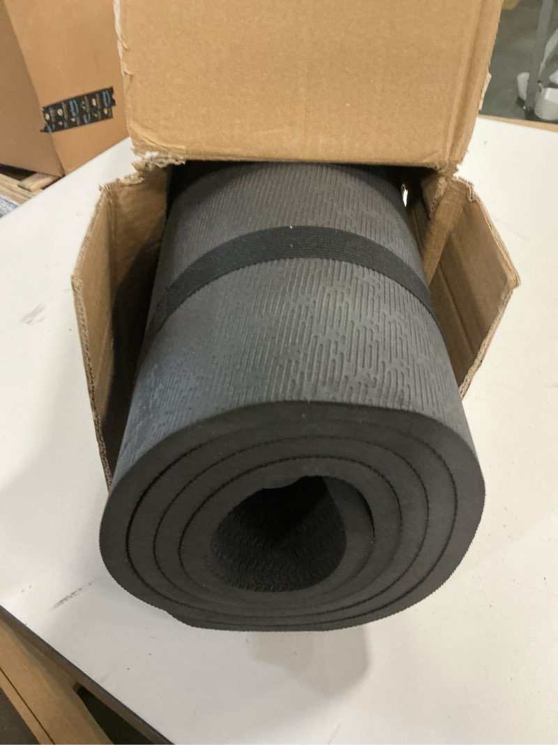 Condition photo showing Good Condition for Hatha Yoga Extra Long TPE Yoga Mat 79" x 40” x 1/2" Thick Non-slip Exercise Mat for Home Gym Use, Yoga, Pilates, Fitness & Workouts Black