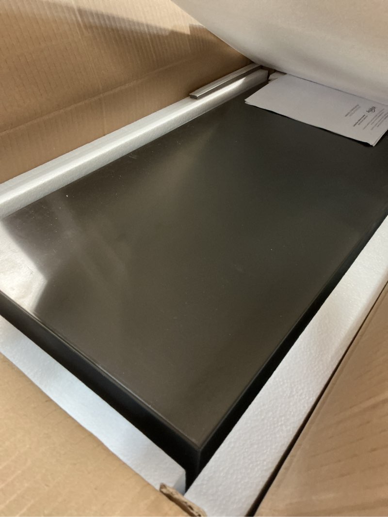 Condition photo showing Good Condition for 24" x 12" shower niche no tile needed, 304 stainless steel recessed wall niche, built-in wall niche insert for bathroom, kitchen, entryway, or living room, gunmetal gray black 24'' x 12'' x 4''