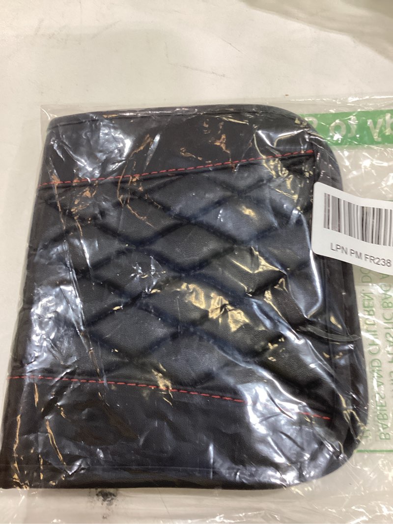 Condition photo showing As Is for Car Center Console Cushion Pad, Universal Leather Waterproof Armrest Seat Box Cover Protector,Comfortable Car Decor Accessories Fit for Most Cars, Vehicles, SUVs (Black)