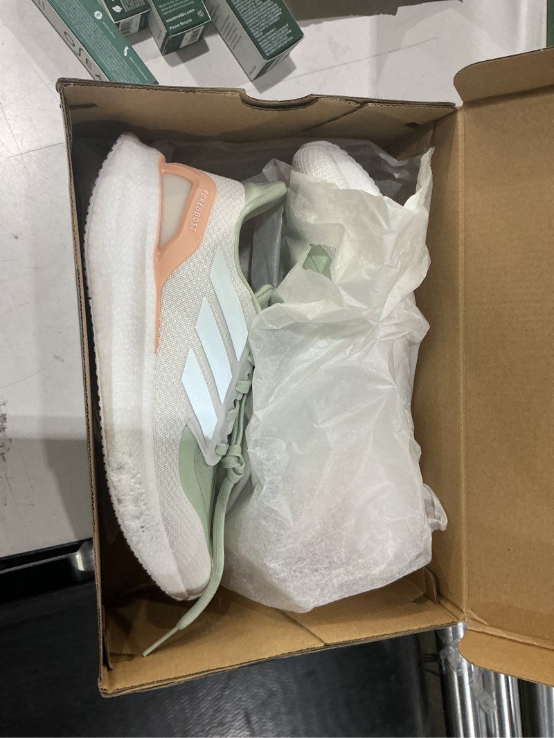 Condition photo showing Good Condition for adidas womens pureboost 5 running 9 putty mauve/sandy pink met./sandy pink