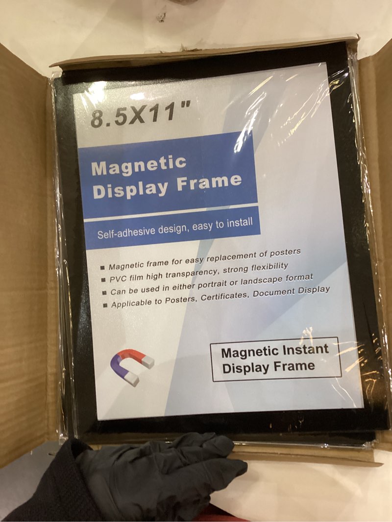 PUJIANG 8.5"x11" Magnetic Sign Holder, Double Sided Window Self-Adhesive Frame, Transparent PVC and 