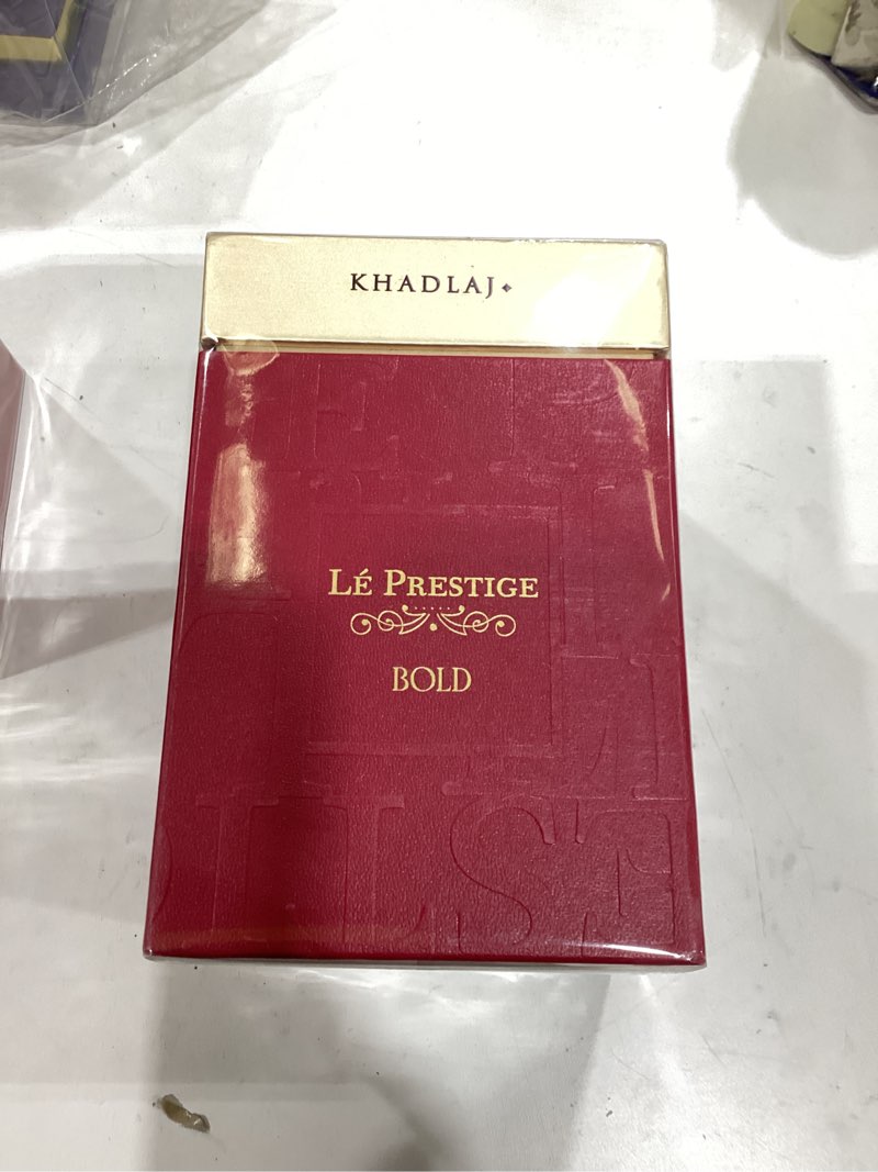 Condition photo showing New/Like New for Khadlaj Lé Prestige Bold Eau de Parfum Spray for Unisex, 3.4 Ounce Lé Prestige Bold 3.4 Ounce (Pack of 1)