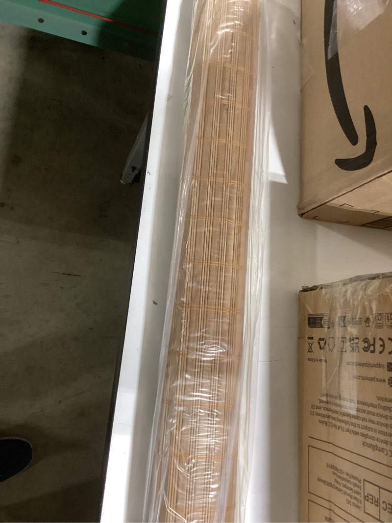 Condition photo showing New/Like New for LazBlinds Cordless Bamboo Blinds, Roll Up Shades for Windows, Light Filtering Hanging Window Blinds, Bamboo Shades for Patio Indoor/Outdoor Porch, 34'' W x 64'' H, Squirrel Squirrel 34'' W x 64'' H