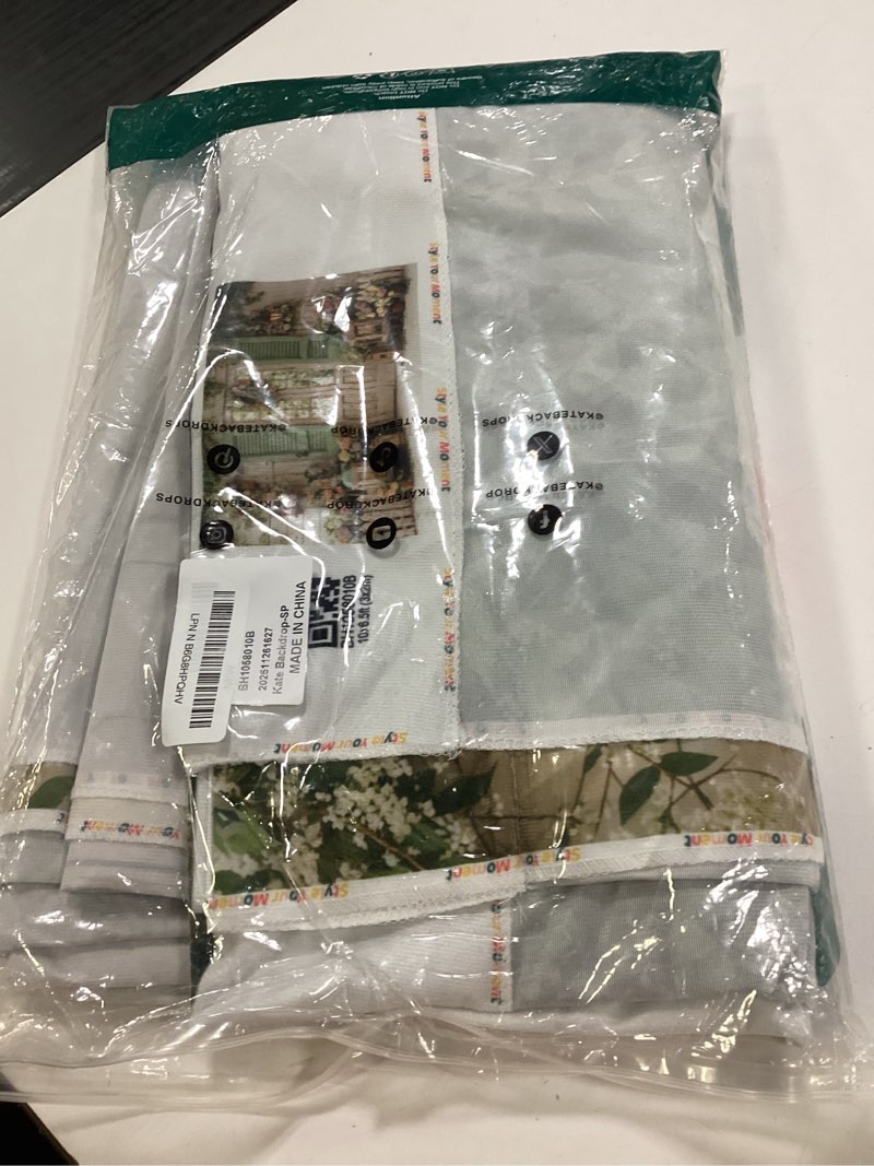 Condition photo showing As Is for Kate Spring Flowers Backdrops for Photogrpahy Wood Door Background Fence Floral Photo Shoot Backdrop