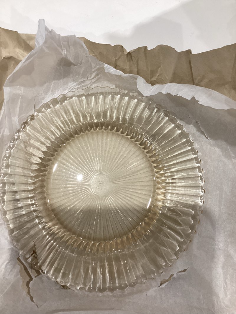 Condition photo showing Good Condition for fortessa archie glass, 8.5 inch salad plate (set of 4), ginger gold ginger gold 8.5" salad plate (set of 4)
