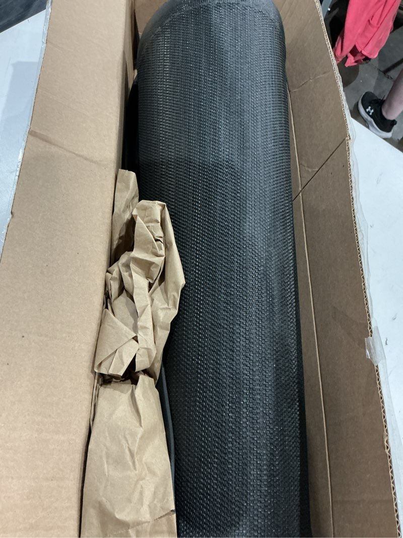 Condition photo showing As Is for indoor outdoor door mat 23\"x 35\" doormat for entry heavy duty front door mat stretch mesh dirt trapper welcome doormats non-slip backing entrance mats for home commercial floor mats, black blue 23\" x 35\" black blue