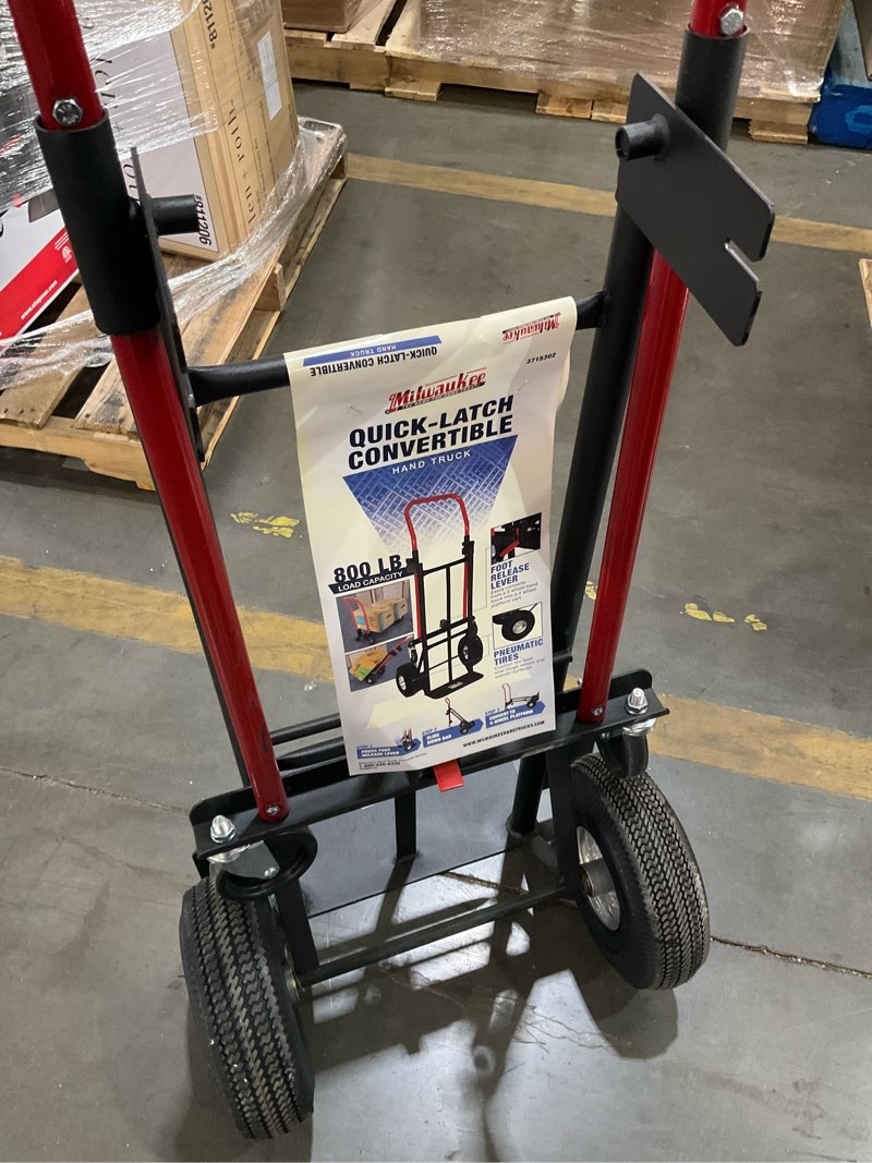 Condition photo showing As Is for milwaukee 800 lbs. capacity 2-in-1 convertible hand truck.  