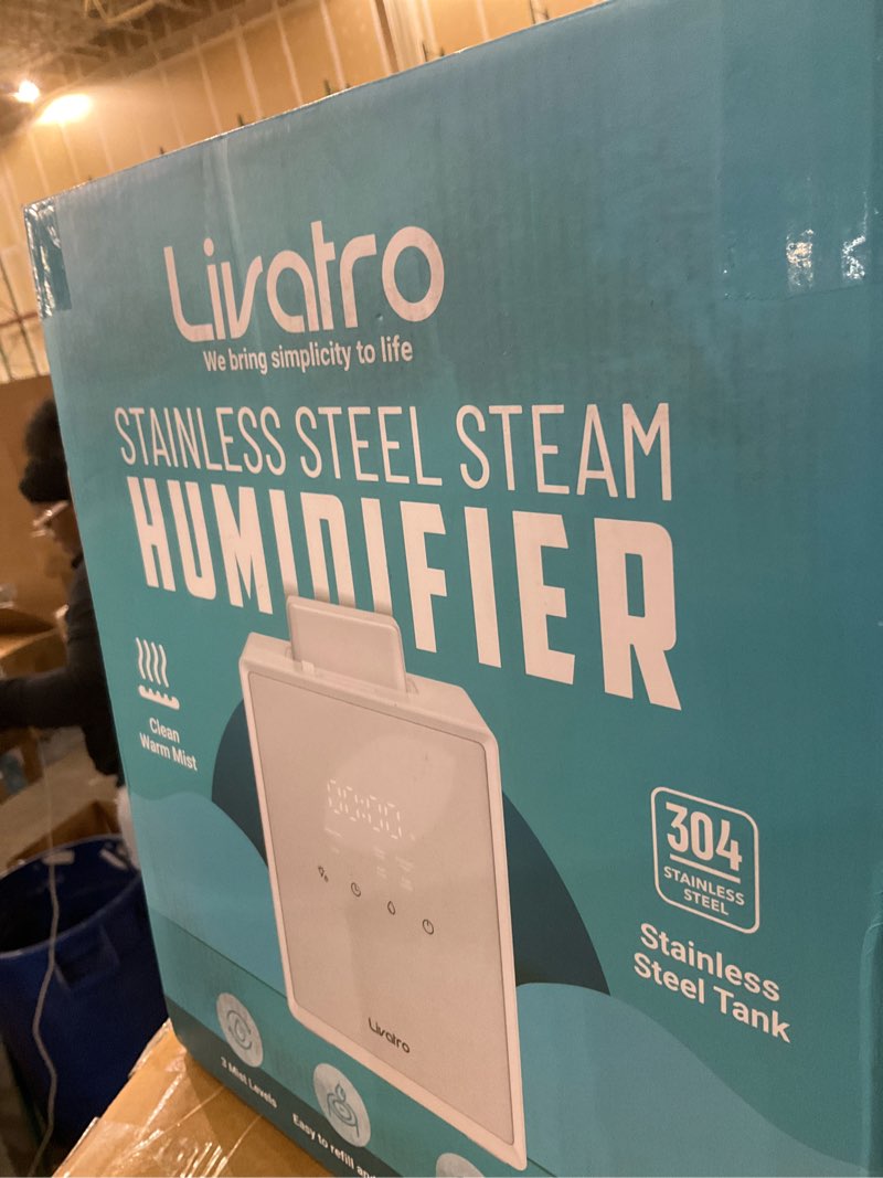 Condition photo showing New/Like New for 3L Stainless Steel Warm Mist Humidifier with Easy Clean and Warm Steam Function, Healthy Air Mist Humidifiers for Bedroom Living Room, with Sleep Mode and Auto-off Setting