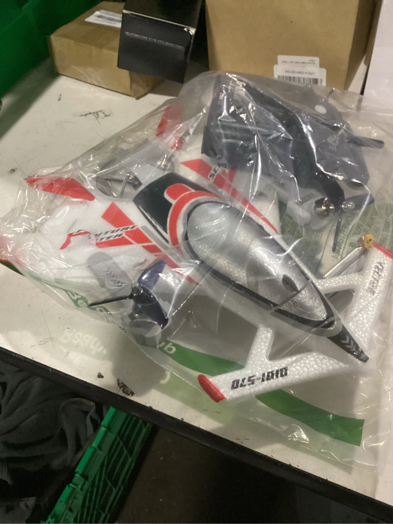 Condition photo showing As Is for flycolor qidi 570 rc airplane 2.4gh 6ch rc glider fixed wing aircraft 3 flight models brushless rc helicopters vertical takeoff rc glider (red) 570-red