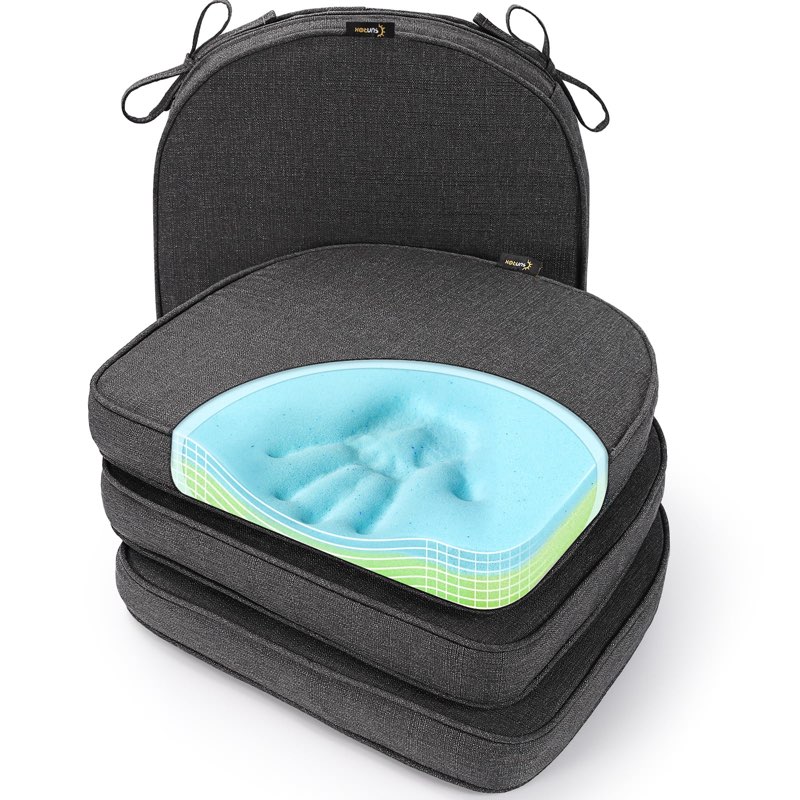 Nobildonna Chair Cushions for Dining,Kitchen,Office, 2'' Thick High-Density Foam Seat Pads with Gel-