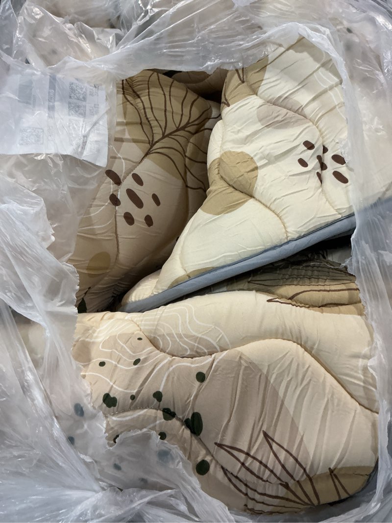 Condition photo showing As Is for Blissful Diary Baby Play Mat, 59x59 Thick and Larger Soft Cushioned Foam Mat for Floor, Non-Slip Washable Playmat for Toddlers, Earth Tones Design Earth Tones 59" X 59"