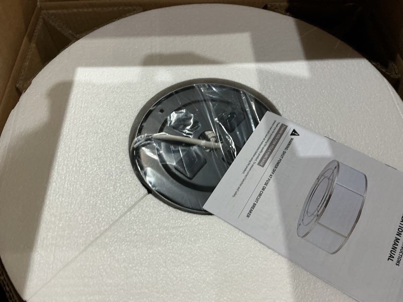 Condition photo showing Good Condition for hummingbird 20inch low profile caged ceiling fans with lights, flush mount ceiling fan with lights and remote, bladeless modern enclosed with 6 speeds for bedroom, kitchen, gold