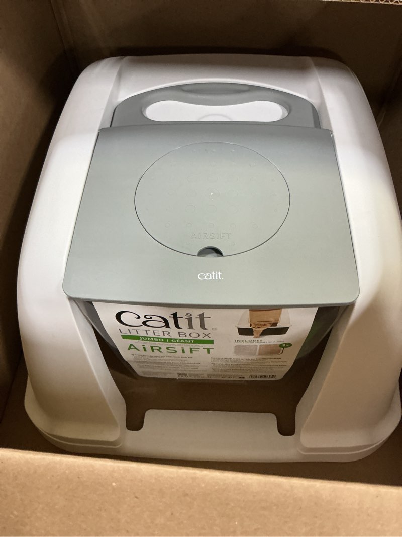 Condition photo showing Good Condition for Catit Airsift Jumbo Hooded Litter Pan, Warm Gray/White - Privacy and Easy Access for Cleaning - Ideal for Larger or Multiple Cat Households