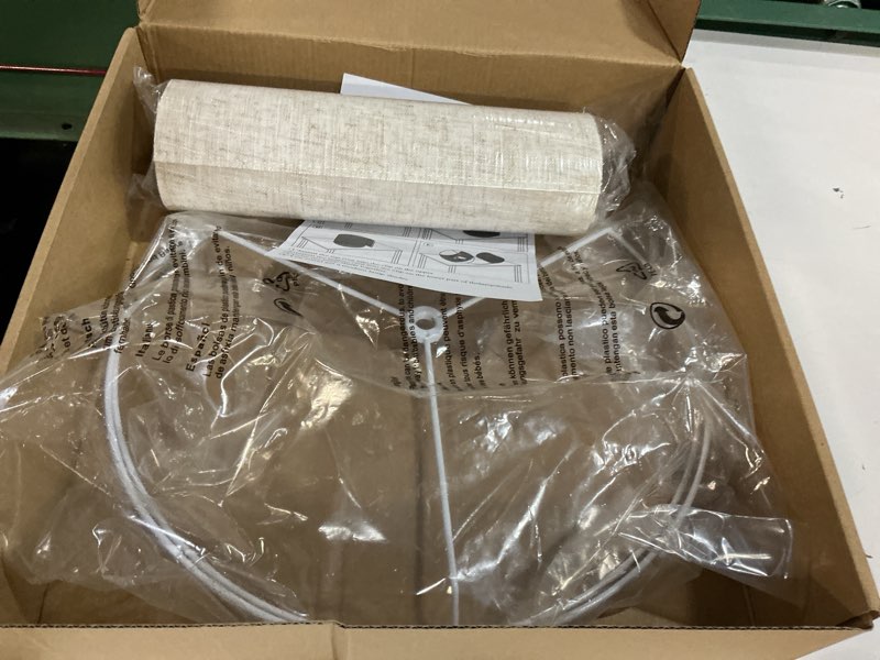 Condition photo showing Good Condition for drum lampshade set of 2, lamp shade for table lamps floor lamp, 13" top x 13" bottom x 10" high large lamp shades, modern fabric lampshades, easy assembly replacement lamp shades spider fitter(beige)