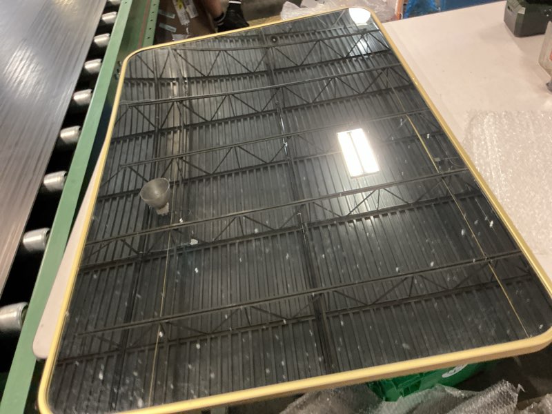 Condition photo showing Good Condition for tetote brushed nickel bathroom mirror 20 x 30 brushed nickel metal framed bathroom mirror, tempered glass, modern farmhouse wall mounted mirror for decorative(horizontal/vertical) 30"l x 20"w rectangular brushed nickel