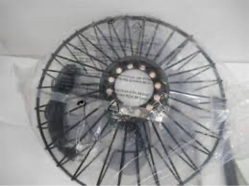 F419-BK , 15\" Black Caged Ceiling Fan , LED Light W/Remote