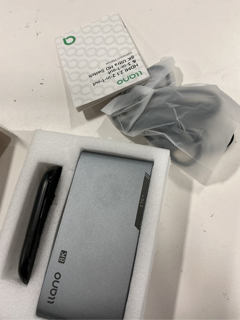 llano HDMI 2.1 Switch 2 in 1 Out, 8K@60Hz with Remote, 4K@120Hz/240Hz, VRR, HDR10+, Dolby Atmos, CEC