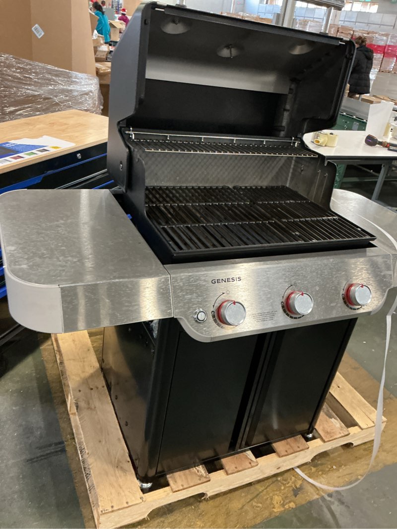 Condition photo showing As Is for Weber Genesis E-315 Natural Gas Grill for Outdoor Cooking, 3 Burners, Black Natural Gas Black