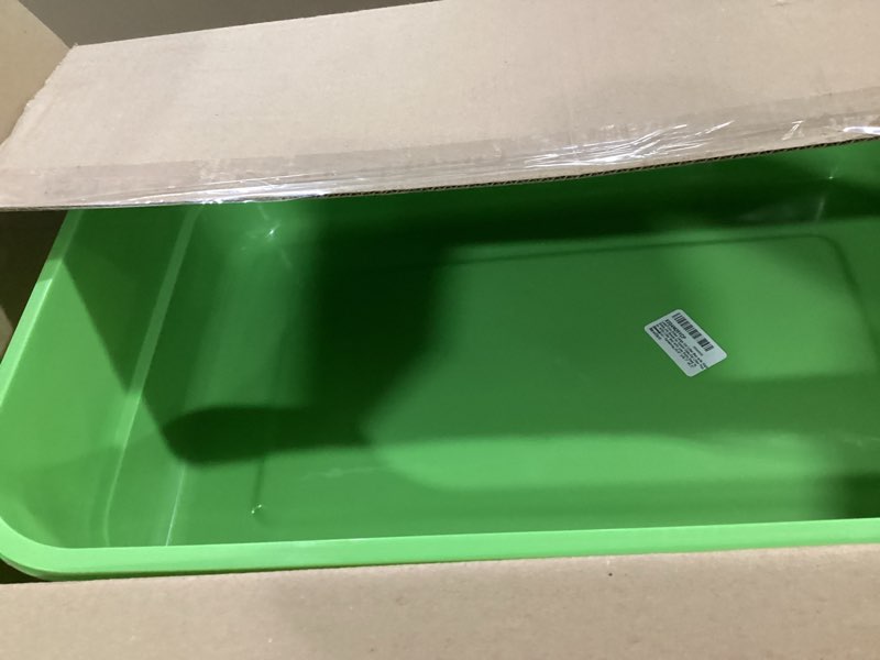 Condition photo showing As Is for looptime extea large cat litter box with high sides,cat boxes for indoor cats,cat litter pan for kitty,litter box with low entry,easy to clean,anti-splashing,23.6" x15.7" x6.2" (green)