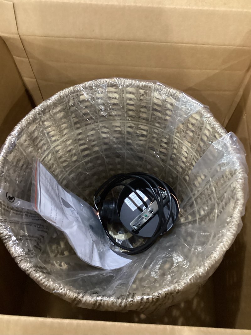 Condition photo showing Good Condition for hemp rope woven pendant light woven light fixture boho chandelier light fixture wicker pendant lights rattan lights pendant dome wicker chandelier for dining room kitchen island(bulb incl. 12.2" natural
