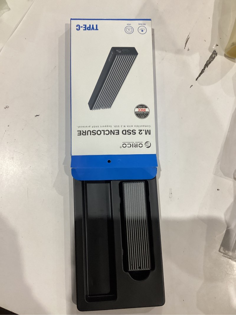 Condition photo showing As Is for ORICO M.2 NVMe SATA SSD Enclosure, USB 3.1 Gen 2 (10 Gbps) to PCI-E SSD Case Support UASP for Size 2230/2242/2260/2280 (M.2 NVMe/SATA)