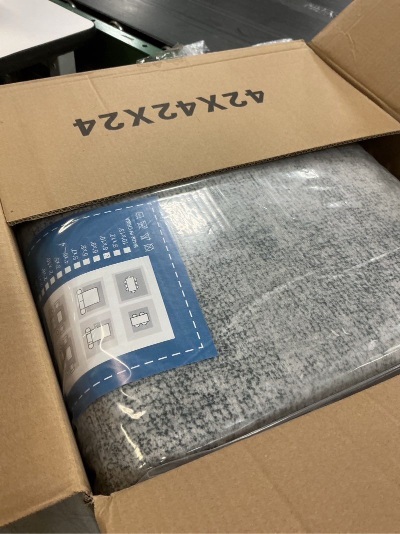 Condition photo showing New/Like New for Living Room Rug Washable Rug Rugs for Living Room Foldale Print Non-Slip Area Rug Grey 1'5" x 1'5" (Rectangular)