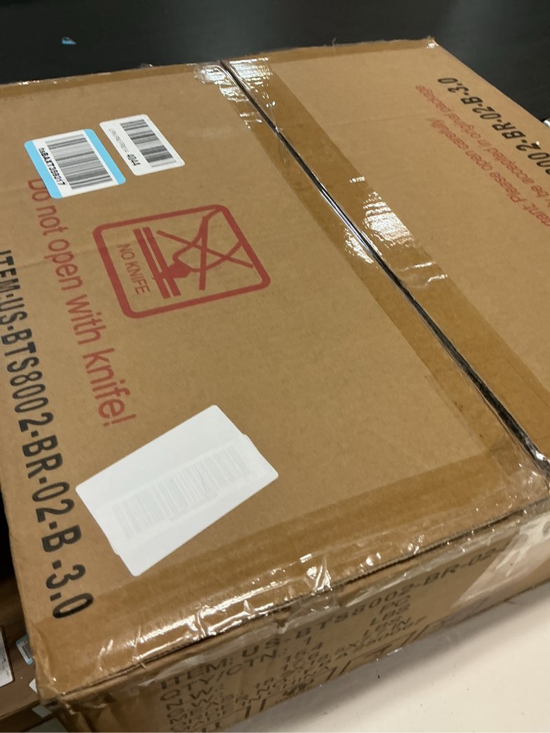 Condition photo showing New/Like New for Bathroom Artistic Vessel Sink, Tempered Glass Vanity Round Bowl with Black Faucet and Pop up drain Set, Brown