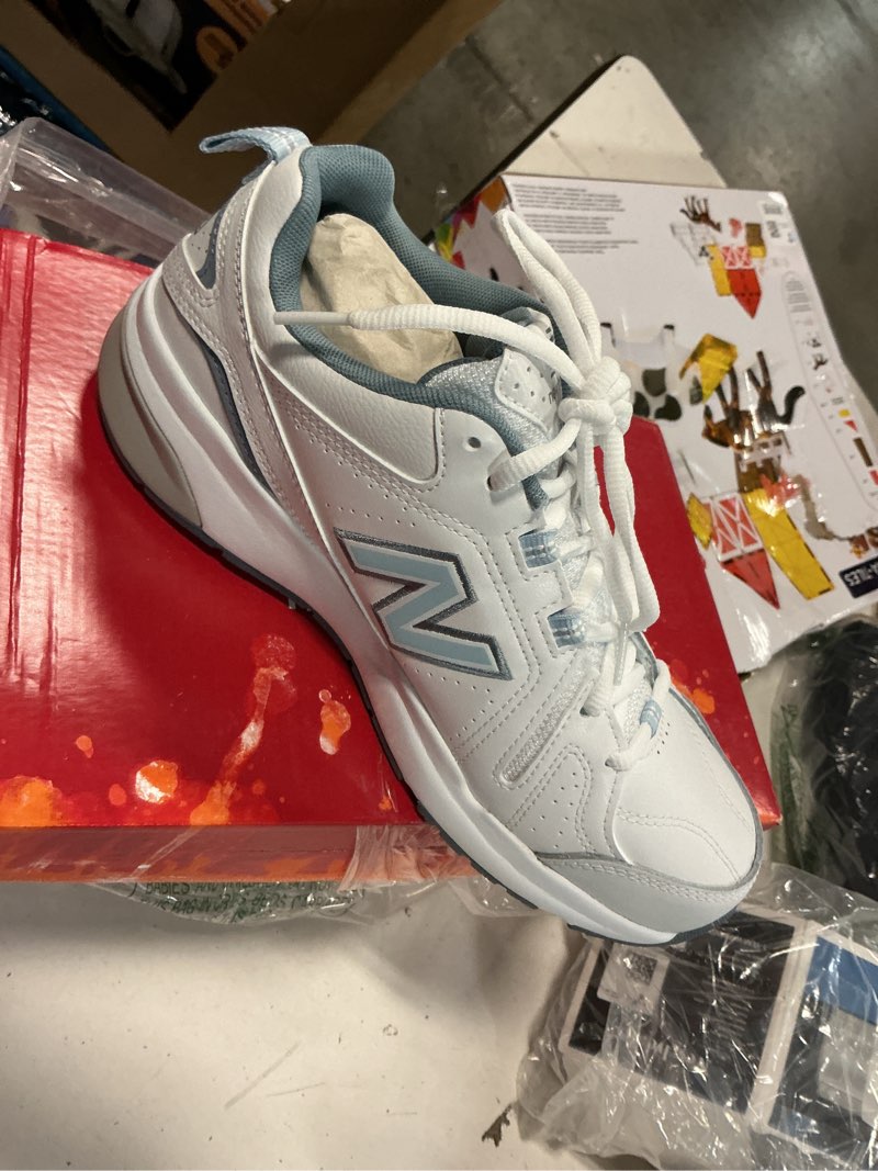 Condition photo showing Good Condition for New Balance Women's 608 V5 Casual Comfort Cross Trainer 8 White/Light Blue