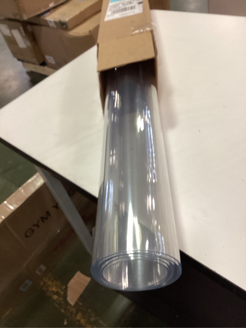 Condition photo showing As Is for 24 x 48 Inch Clear Plastic Dining Room Table Protector Tablecloth Desk Pad Mat Wooden Furniture Coffee Glass End Bed Sofa Side Bar Bistro Dinner Table Cloth Top Protection Cover Waterproof PVC Vinyl