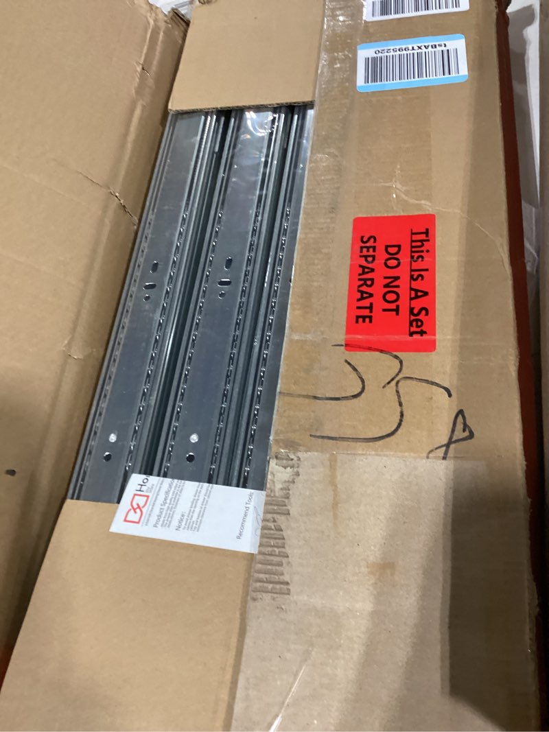 Condition photo showing Good Condition for homdiy 10 pairs soft close drawer slides 22 inch heavy duty side mount dresser cabinet rails metal ball bearing and full extension kitchen cabinet drawer runners 100 lb capacity 22 inch 10 pairs