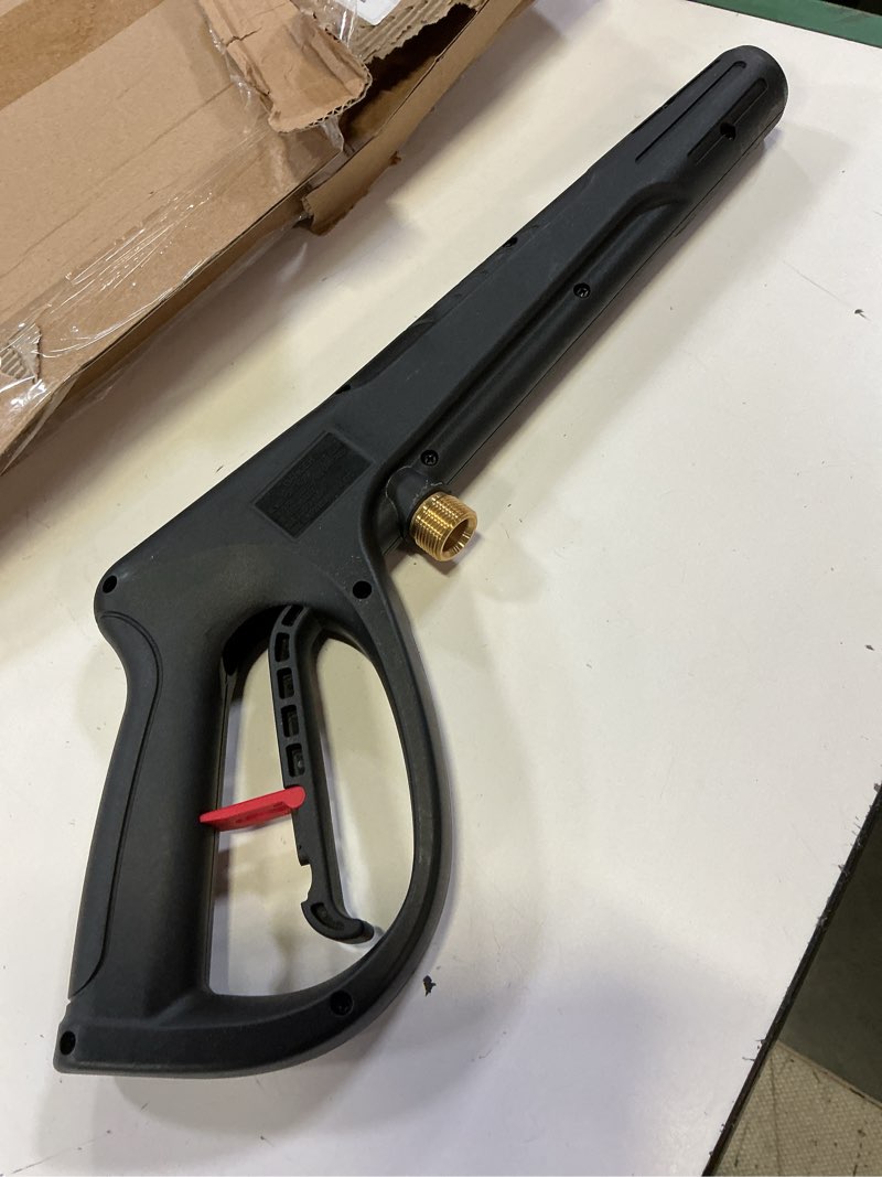 Condition photo showing Good Condition for pressure washer gun with extension wand & 5 spray nozzle tips, m22-14mm & m22-15mm fitting replacement for ryobi, karcher, powerstroke, greenworks, husky, raptor blast, electric power washer standard nozzle black
