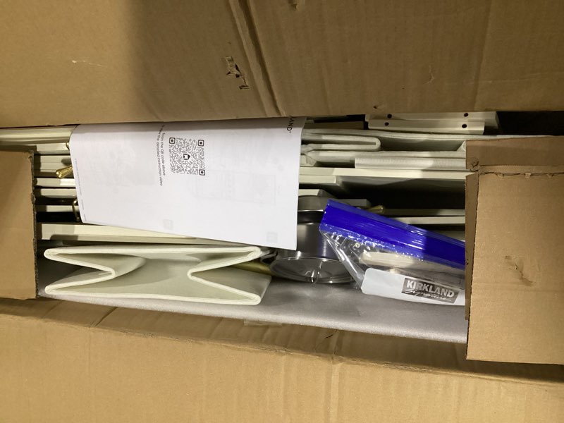 Condition photo showing Good Condition for (Incomplete)Tiny Land Play Kitchen for Kids, Wooden Toy Kitchen Set with Storage & Accessories, Toddler Kitchen Playset with Stove & Sink, Kids Kitchen Playset Gift for Ages 3-8 White