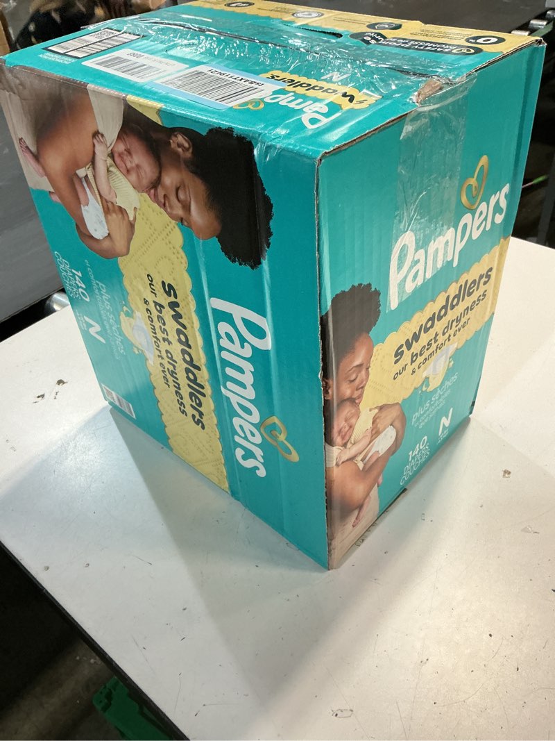Condition photo showing New/Like New for pampers swaddlers diapers, size 0 (up to 10 lbs), 140 count, absorbent, keeps baby dry and comfortable, skin safe disposable baby diaper (packaging may vary) newborn 140