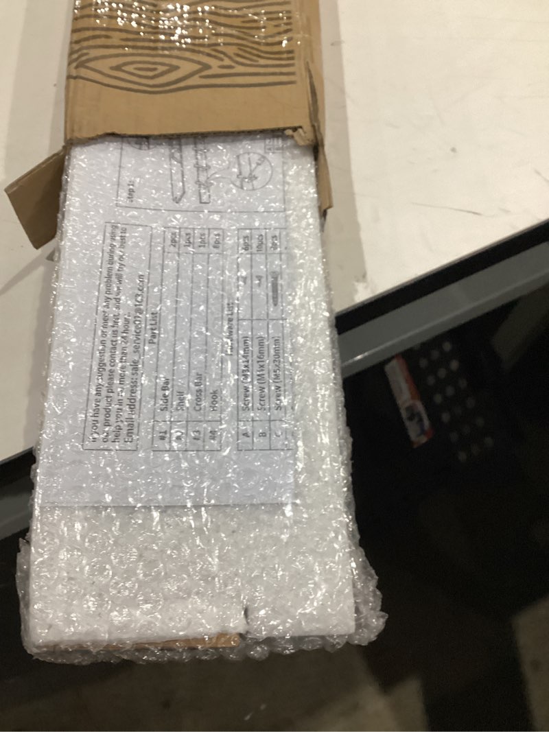 Condition photo showing Good Condition for 29'' Coat Rack Wall Mount with Shelf, Coat Hanger Wall Mount with Key Hooks and Mail Holder, Wood Entryway Floating Shelf with Hooks and Storage, Hat Rack for Wall Key Holder Mail Organizer Brown 29 Inch Long