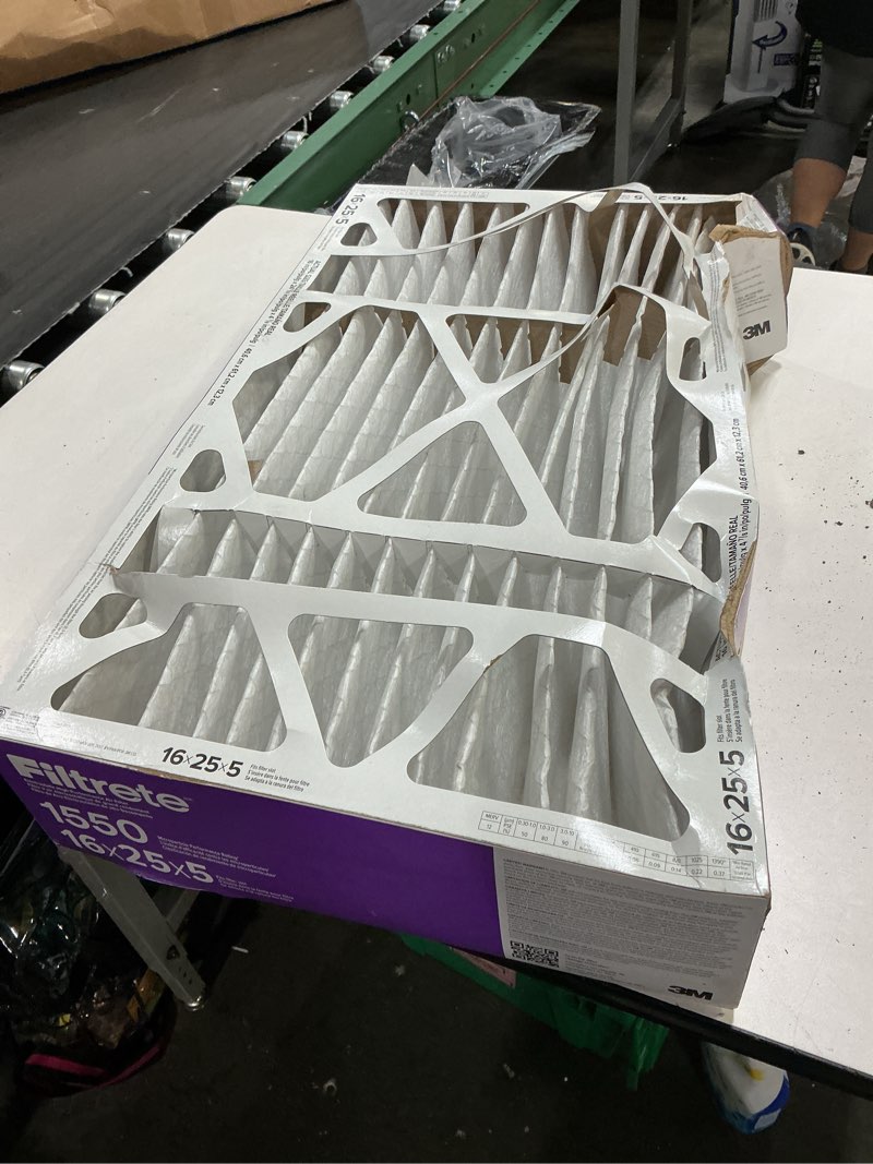 Condition photo showing As Is for filtrete 1550 mpr air filter (16" x 25" x 5")