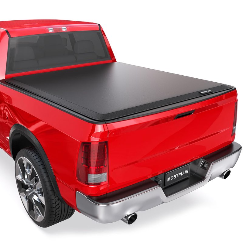 mostplus 5.8 ft roll-up soft vinyl truck bed tonneau cover compatible for 2019-2026 dodge ram 1500 new body style 5.8ft / 68 inches without rambox