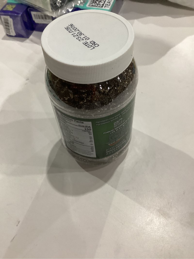 Condition photo showing New/Like New for Metztli Chia Seeds, Superfood, Source of Fiber, Gluten-Free, Sugar-Free, Sodium-Free, 13 Oz, Jar