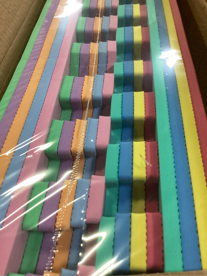Condition photo showing New/Like New for prosource foam puzzle floor play mat for kids and babies with solid colors, 36 or 16 interlocking tiles with borders, assorted assorted - 36 tiles