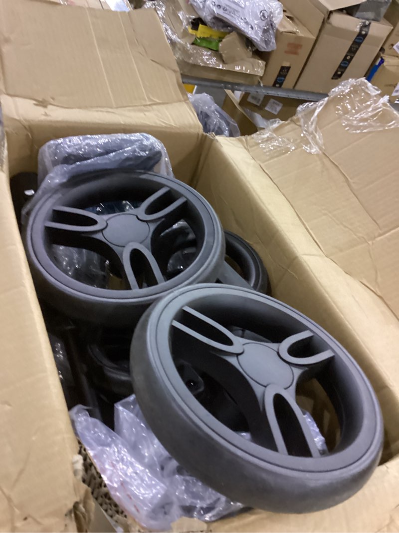 Condition photo showing As Is for Jeep Sport All-Terrain Stroller Wagon by Delta Children - Includes Canopy, Parent Organizer, Adjustable Handlebar, Snack Tray & Cup Holders, Grey/Blue Moon