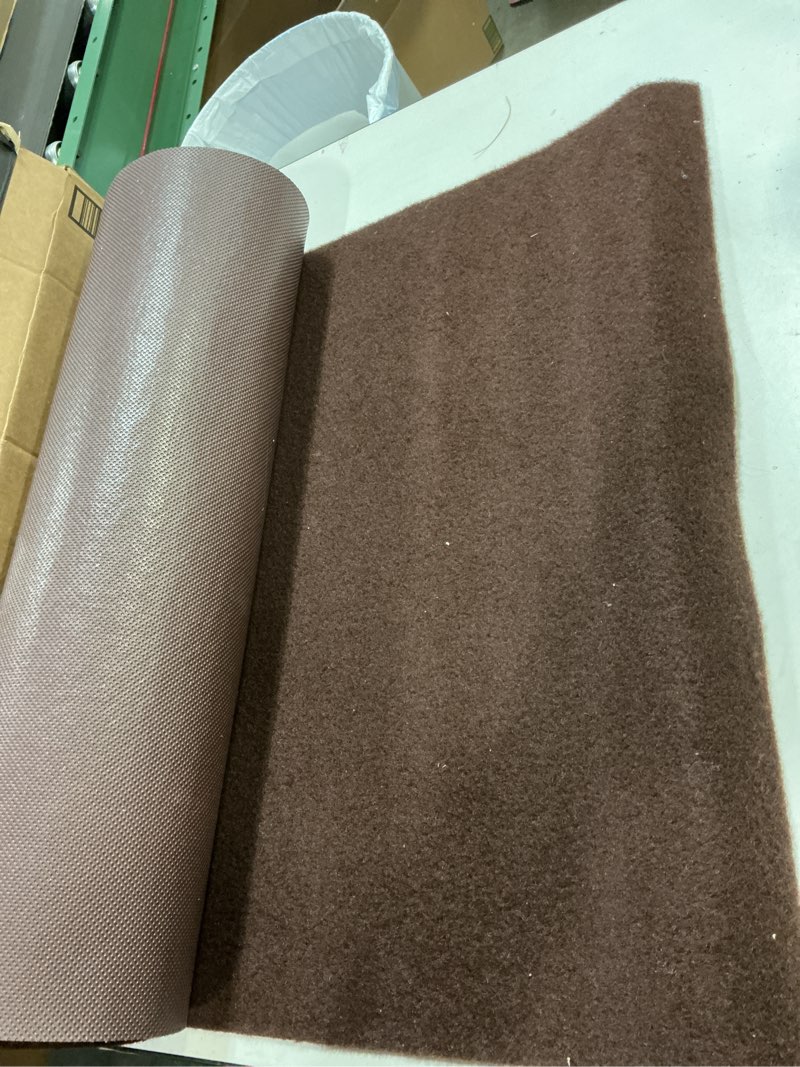 Condition photo showing Good Condition for 2' x 6' Runner Rugs with Rubber Backing, Indoor Outdoor Utility Carpet Runner Rugs, Chocolate Brown, Can Be Used as Aisle for The RV and Boat, Laundry Room and Balcony 2 ft x 6 ft Brown