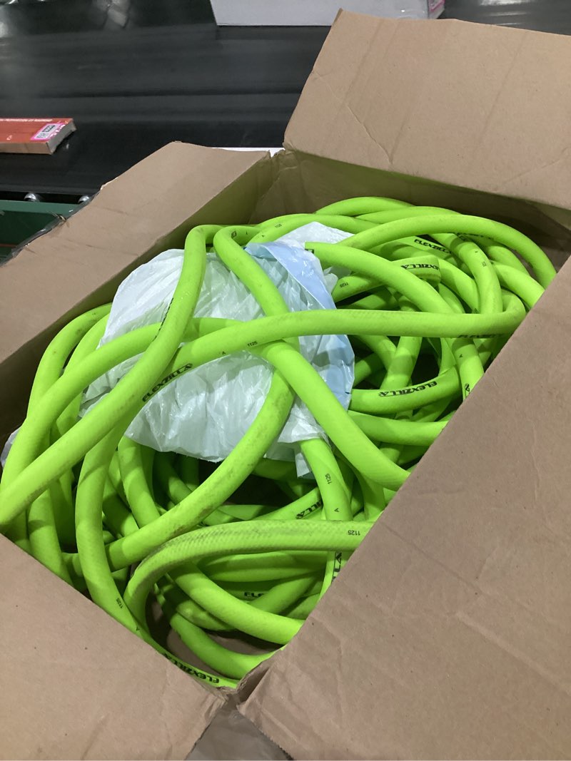 Condition photo showing Good Condition for (used)flexzilla garden hose with swivelgrip, 5/8 in. x 100 ft., lightweight all-weather water hose, durable and flexible, leak-free connections swivelgrip 100ft chartreuse