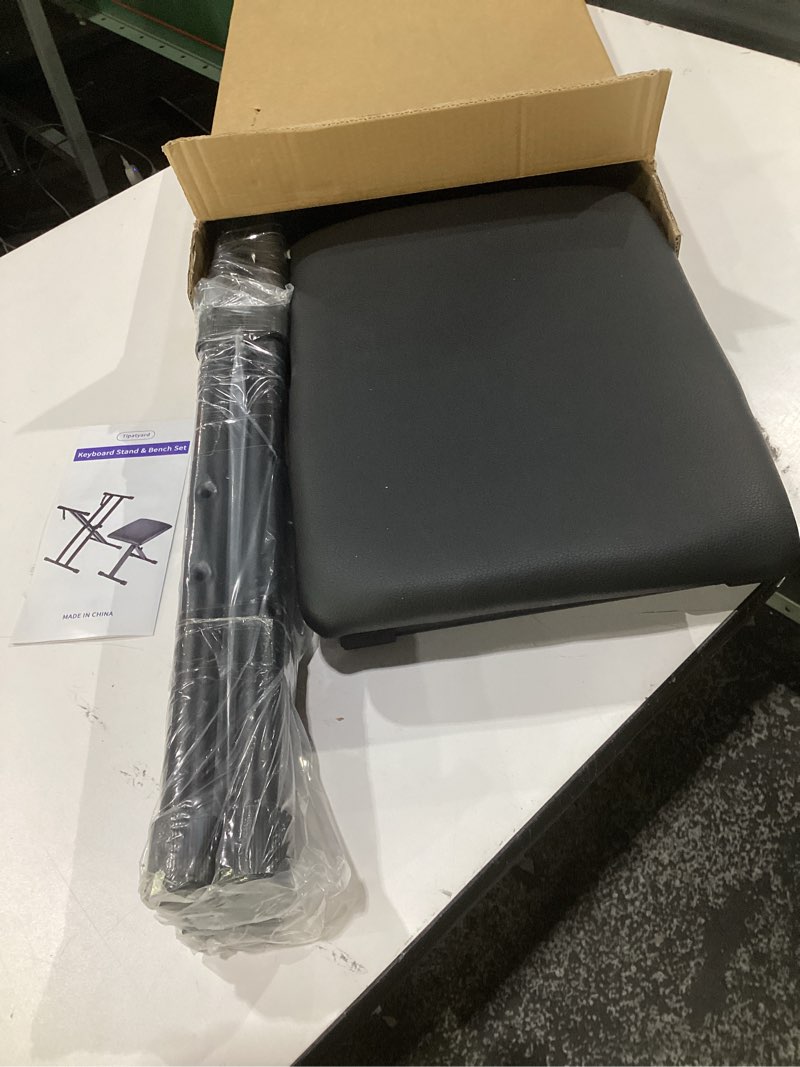Condition photo showing Good Condition for keyboard stand & bench set, upgrade heavy duty double-x keyboard stand, adjustable & portable digital piano stand with locking straps double x-shape with locking straps