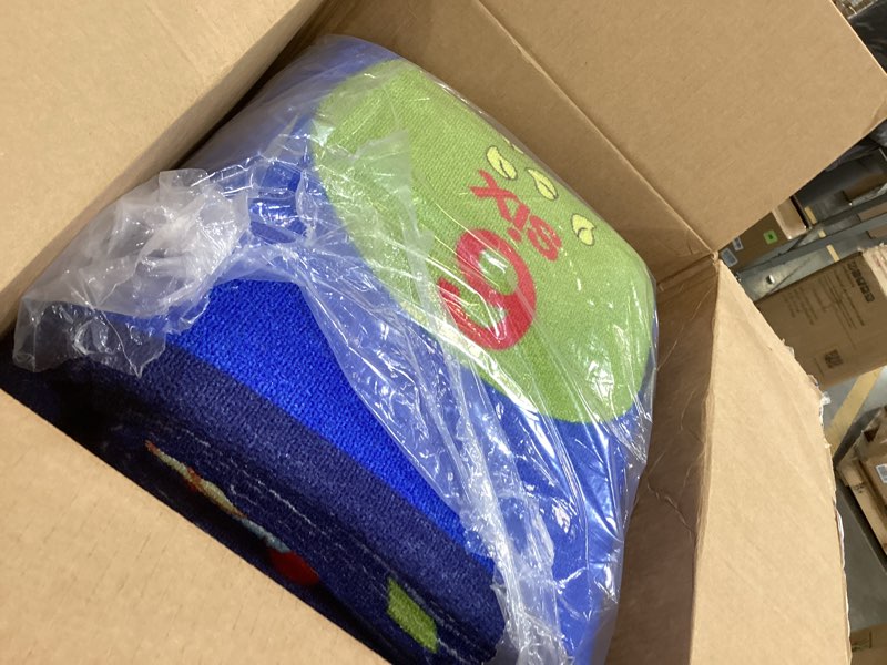 Condition photo showing Good Condition for large classroom rug, 6.56ft ×9ft abc rugs for kids playroom, education classroom carpet elementary for learning alphabet, numbers, words, area preschool playmat for daycare kindergarten 6'7" x 9' (rectangular)