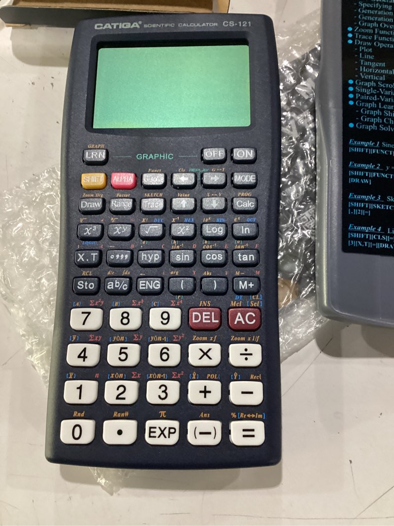 Condition photo showing Good Condition for catiga scientific calculators with graphic functions, graphing calculators with multiple modes, scientific calculators for students, high school or college courses, calculadora cientifica, cs-121 black 1.1 1 pack