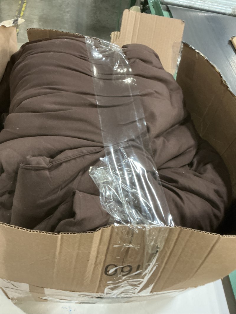 Condition photo showing As Is for Paxrac Earthy Brown Comforter King Size, Neutral 3 Pieces Comforter Set, Lightweight Solid Bedding Set, All Seasons Soft Fluffy King Comforter Set (104x90In Comforter & 2 Pillowcases) Brown King (104''x90'')