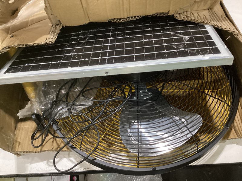 Condition photo showing As Is for blessny 20'' portable rechargeable floor fan for home patio camping 20\", damaged