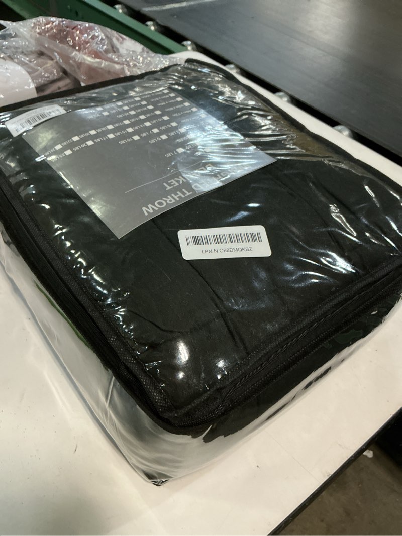 Condition photo showing New/Like New for king size weighted blanket for adults (20 lbs, 80” x 87”, black) cooling heavy blanket for sleeping perfect for 190-210 lbs, breathable blanket for adults & couple all season, machine washable black 80x87-20 lbs