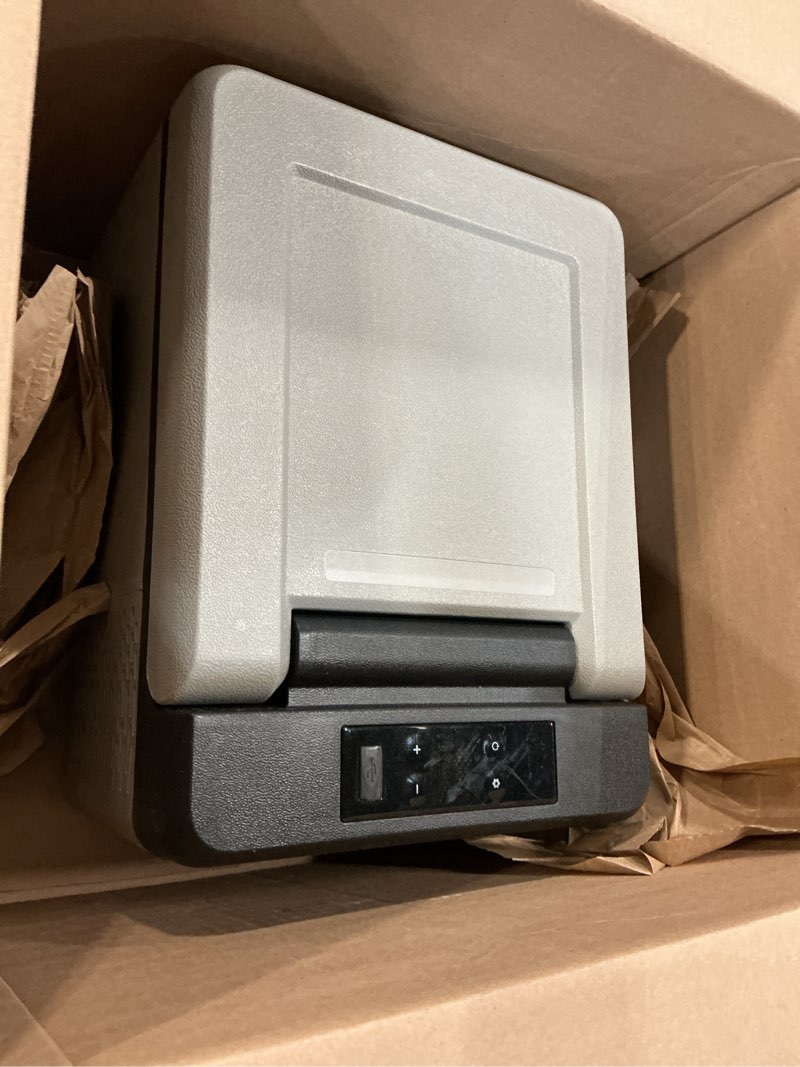 Condition photo showing As Is for Portable Refrigerator Car Fridge Mini Icebox Auto Compressor Freezer Car Truck Travel Cooler Home Use 425*320*250mm Gray