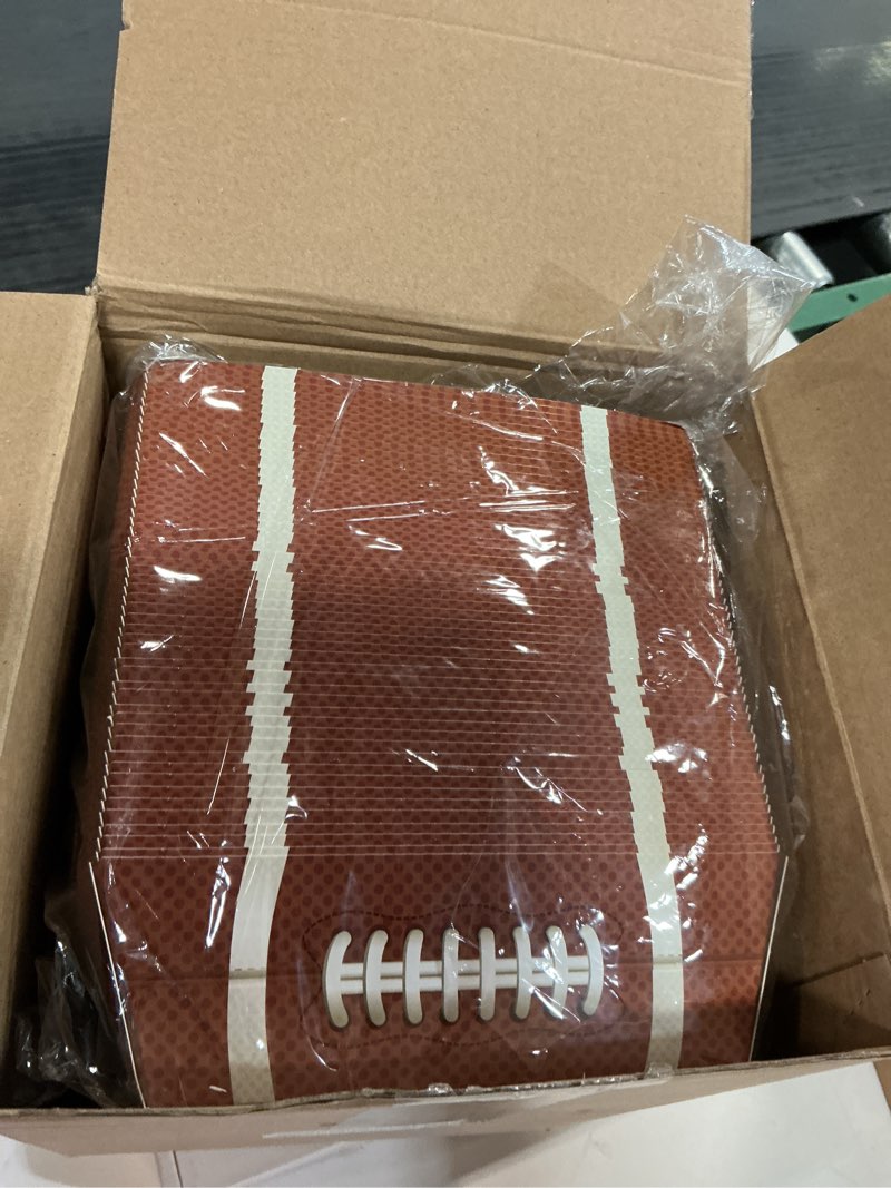 Condition photo showing Good Condition for Tatuo 100 Pcs Football Party Decoration 1.1 lb Football Paper Serving Food Trays Disposable Snack Serving Trays for Birthday Party Supplies Sport Game Events Favors Decorations