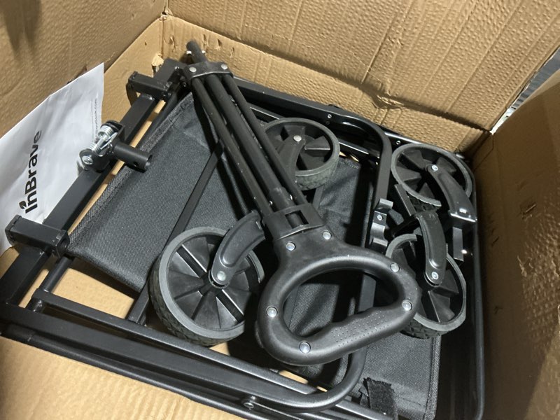 Condition photo showing Good Condition for InBrave Collapsible Wagon Cart Foldable Beach Wagon with All-Terrain Wheels - 380 LBS Heavy Duty Grocery Cart for Shopping, Beach, Camping, Sports, Garden (Black)